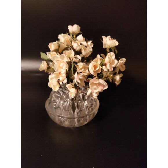 Vintage VMC Reims France Crystal Glass Flower Frog 19 Holes Mint Condition - Picture 2 of 5